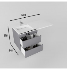 Тумба подвесная "Даллас ЛЕОН 120", Люкс серая, PLUS