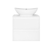 Тумба подвесная "Монако 60" (2 ящ.), Гамма 56, Осина бел /бел лакобель, PLUS