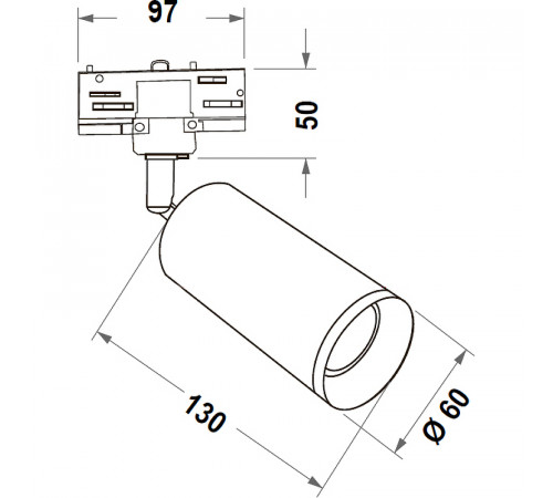 Трековый светильник Maytoni 3 phase track system Focus TR028-3-GU10-B Черный