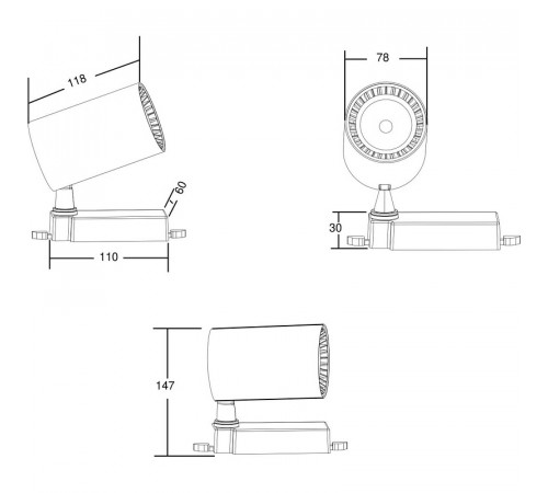 Трековый светильник Maytoni 3 phase track system Vuoro TR029-3-10W3K-B Черный