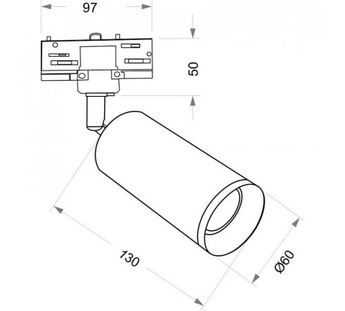 Трековый светильник Maytoni 3 phase track system Focus TR028-3-GU10-MG Золото матовое