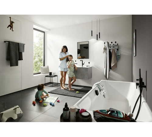 Полотенцедержатель Hansgrohe AddStoris 41743340 двойной Шлифованный черный хром