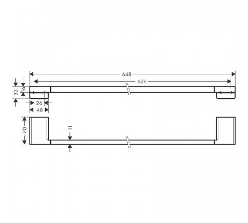 Полотенцедержатель Hansgrohe AddStoris 41747340 Шлифованный черный хром