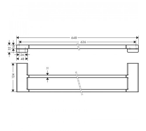 Полотенцедержатель Hansgrohe AddStoris 41743990 двойной Полированное золото