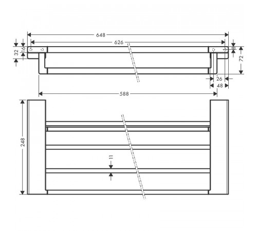 Полка для полотенец Hansgrohe AddStoris 41751670 Черная матовая