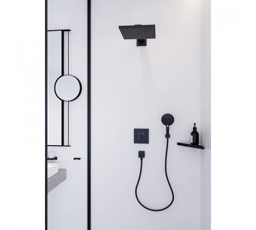 Косметическое зеркало Hansgrohe AddStoris 41791670 с увеличением Черное матовое