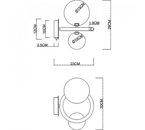 Настенный светильник Artelamp Albus A7780AP-2AB Прозрачный Античная бронза