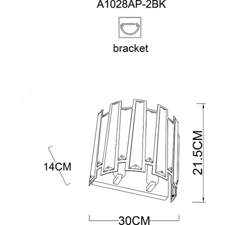 Настенный светильник Artelamp Amber A1028AP-2BK Прозрачный Золото Черный