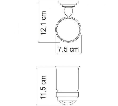 Стакан для зубных щеток WasserKRAFT Ammer K-7028 Хром матовый