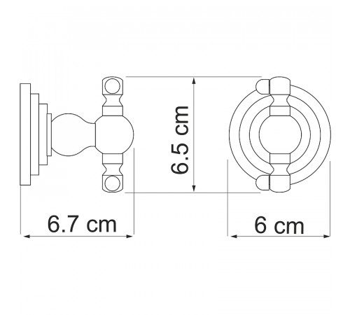 Двойной крючок WasserKRAFT Ammer K-7023D Хром матовый