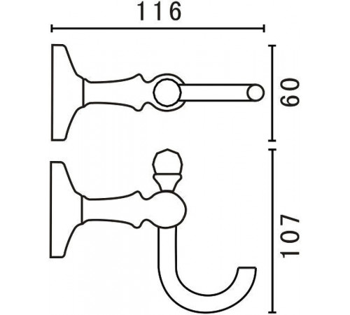 Крючок Art&Max Antic Crystal AM-E-2686BSJ-Do Золото