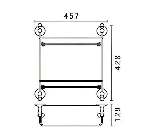 Стеклянная полка Art&Max Antic Crystal AM-E-2682BSJ-Do Золото