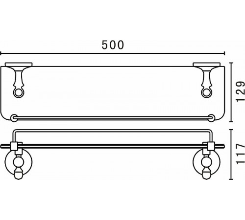 Стеклянная полка Art&Max Antic AM-E-2682Q Бронза