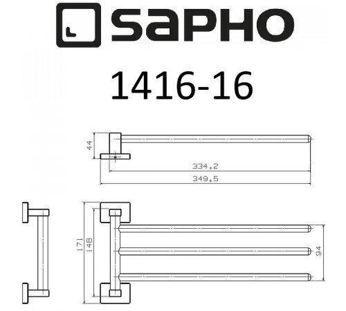 Полотенцедержатель Sapho Apollo 1416-16 Хром