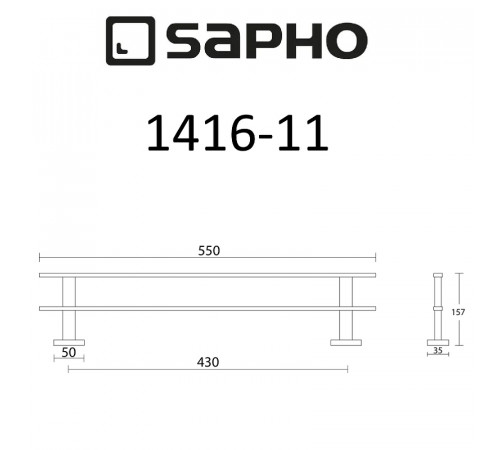 Полотенцедержатель Sapho Apollo 1416-11 Хром