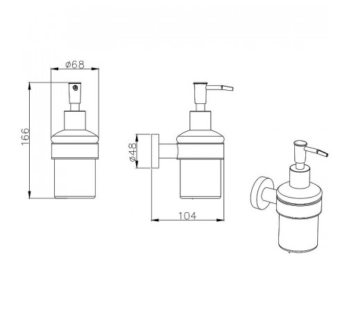 Дозатор для жидкого мыла Aquatek AQ4005CR Хром