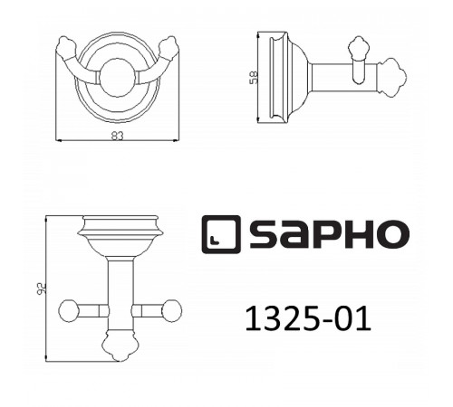 Двойной крючок Sapho Astor 1325-01 Хром