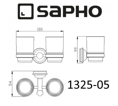 Стакан для зубных щеток Sapho Astor 1325-05 двойной Хром