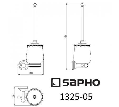 Ершик для унитаза Sapho Astor 1325-08 Хром