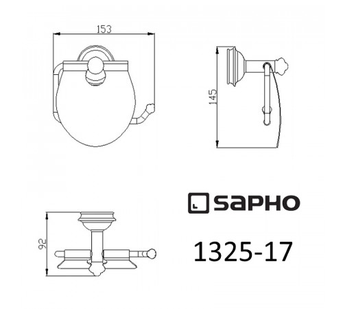 Держатель туалетной бумаги Sapho Astor 1325-17 с крышкой Хром