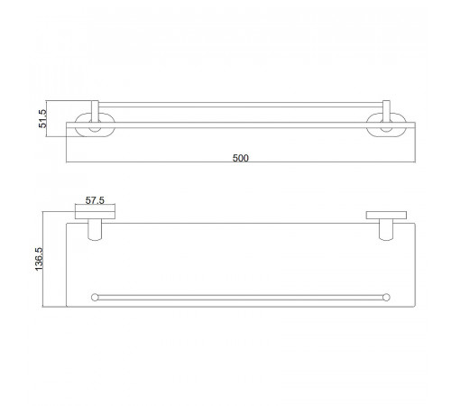 Стеклянная полка Belz B900 B90007 Хром