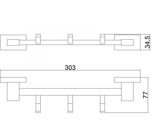 Вешалка для полотенец Belz B903 B90315-3 Черная матовая