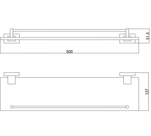 Стеклянная полка Belz B903 B90307 Черная матовая