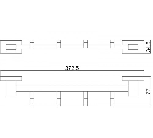 Вешалка для полотенец Belz B903 B90315-4 Черная матовая