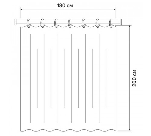 Штора для ванны Iddis Base 180х200 BB04P18i11 Белая