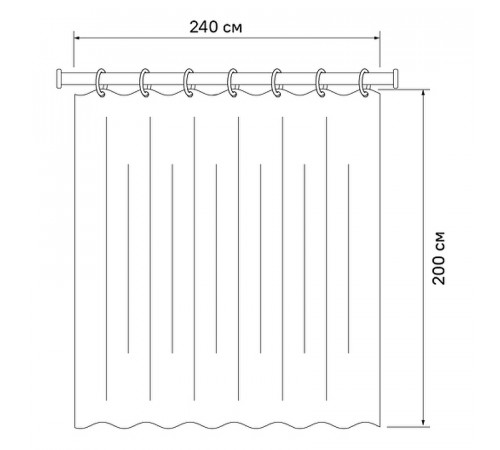 Штора для ванны Iddis Base 240х200 BX05P18i11 Разноцветная