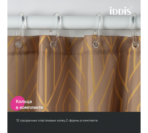 Штора для ванны Iddis Base 240х200 BG04P18i11 Коричневая