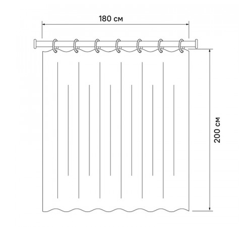 Штора для ванны Iddis Base 180х200 BP01P18i11 Черная