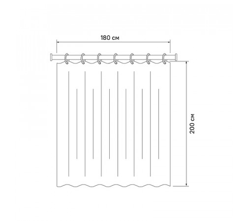 Шторка для ванны Iddis Basic 200х180 B65P218i11 Белая