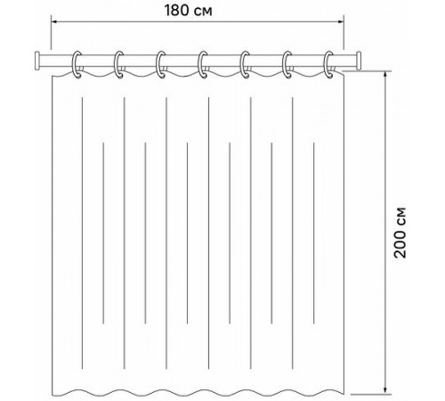 Шторка для ванны Iddis Basic B09P218i11 200x180 Бежевый