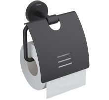 Держатель туалетной бумаги Aquatek Бетта AQ4609MB с крышкой Черный матовый