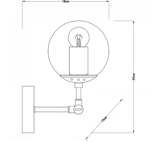 Настенный светильник Artelamp Bolla A1664AP-1BK Янтарный Черный