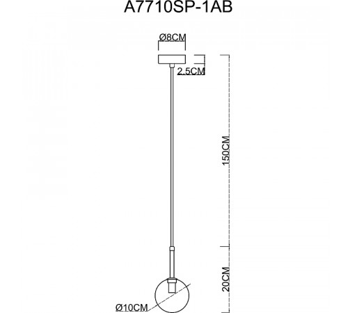 Подвесной светильник Artelamp Cameron A7710SP-1AB Прозрачный Античная бронза