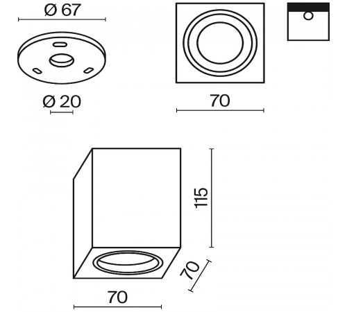 Потолочный светильник Maytoni Ceiling Wall Focus C011CL-01W Белый