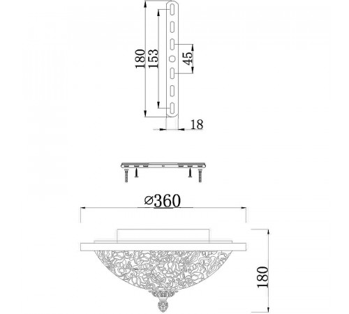 Потолочный светильник Maytoni Ceiling Wall Aritos C906-CL-03-W Белый Золото