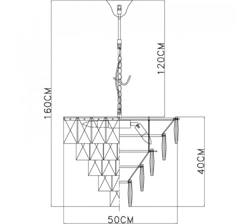 Люстра Divinare Chara 3508/17 LM-6 Прозрачная Латунь