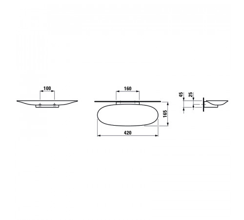 Керамическая полка Laufen Classic 8.7785.1.757.000.1 Белая матовая