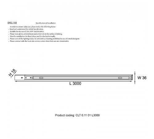 Шинопровод Crystal Lux CLT 0.11 01 L3000 BL Черный