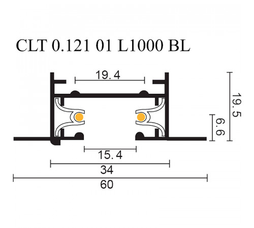 Шинопровод Crystal Lux CLT 0.121 01 L1000 BL Черный