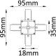 Соединитель X-образный Crystal Lux CLT 0.211 04 BL Черный