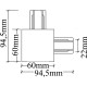 Соединитель L-образный Crystal Lux CLT 0.2211 03 BL Черный