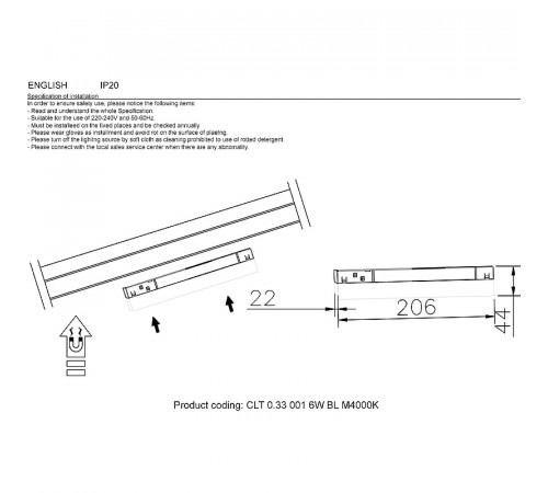 Трековый светильник Crystal Lux CLT 0.33 001 6W BL M4000K Черный