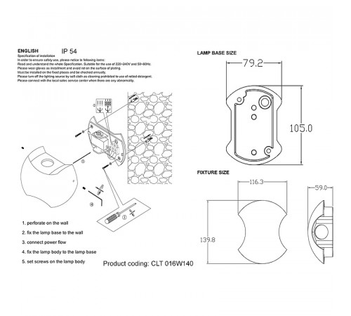 Настенный светильник Crystal Lux CLT 016W140 WH Белый