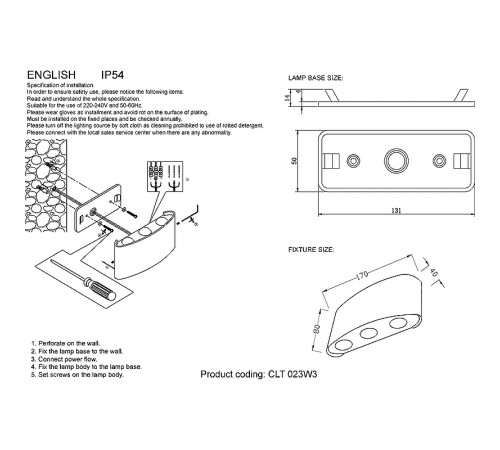 Настенный светильник Crystal Lux CLT 023W3 DG Серый