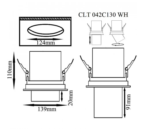 Встраиваемый светильник Crystal Lux CLT 042C130 WH Белый