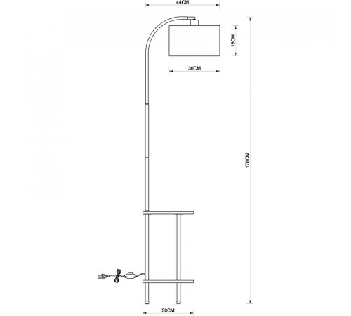 Торшер Artelamp Combo A4055PN-1BK Серый Черный